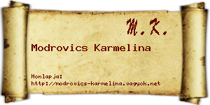 Modrovics Karmelina névjegykártya